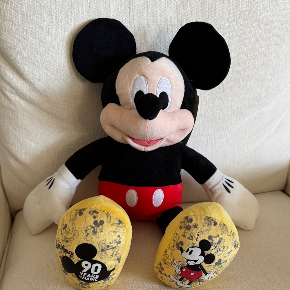 Disney 90th Anniversary Mickey Mouse Plush - Black, Red, YellowNWT